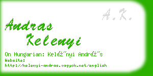 andras kelenyi business card
